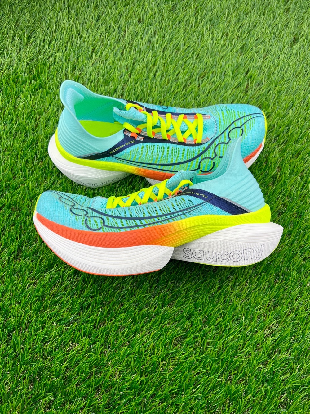 Saucony Endorphin Elite 2 Marathon Racing Shoes Carbon Plated Men's 8.5 Teal